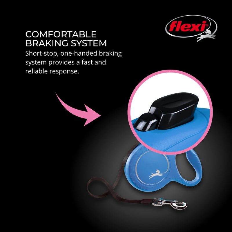 FLEXI New Classic Tape Retractable Dog Leash for Large Dogs Upto 110 lbs. â€“ 16 ft., Blue | Tangle Free Pet Walking Leash with One-Handed Brake, Pause, Lock|German Quality Product - Image 5